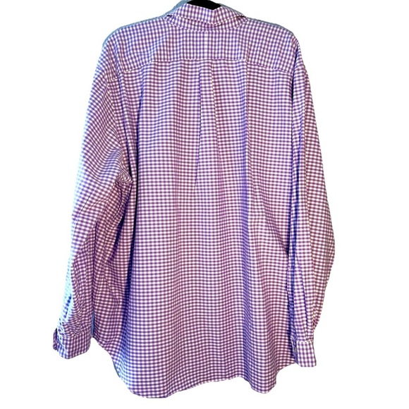 Polo Ralph Lauren  Mens 2x Tall Button Down Purple Gingham Cotton Shirt - Picture 3 of 7